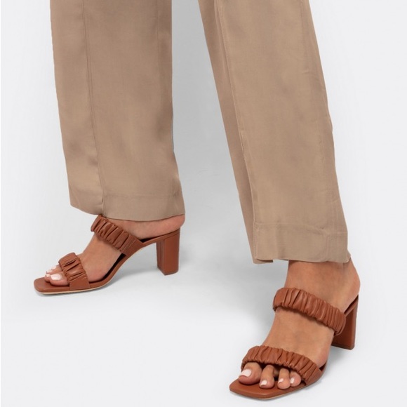 STAUD Leather Frankie Heeled Sandals - Picture 1 of 15